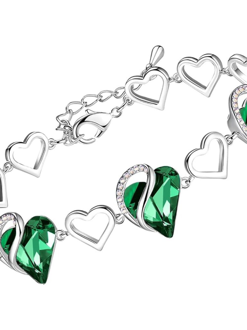 Infinity Love Heart Bracelet with Birthstone & Healing Crystal